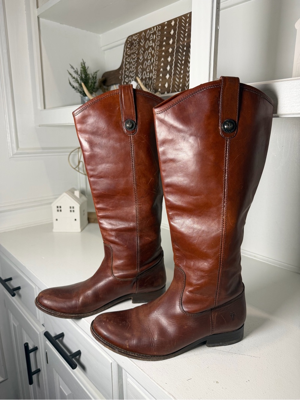 Frye Womens 8B Brown Leather Tall Riding Boots Knee High Equestrian Western